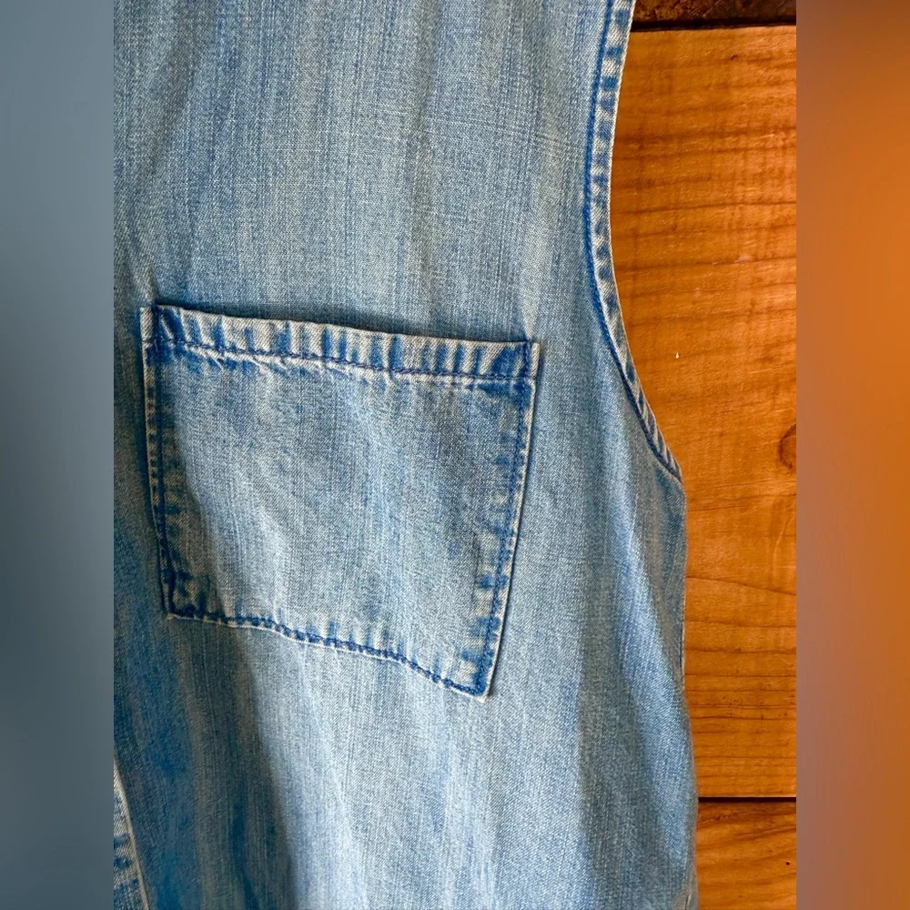 Classic JCrew Denim Sleeveless Shirt Dress - XS - Picture 7 of 8